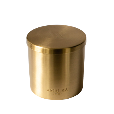 Brass Candle Amaura London with Lid Image 58 Avalible in Ignite Allure Calming Gratitude Tranquillity Joyful