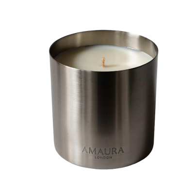 Brushed Stainless Steel Candle Amaura London No Lid Image 58 Avalible in Ignite Allure Calming Gratitude Tranquillity