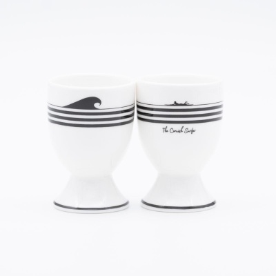 Black Striped Egg Cups