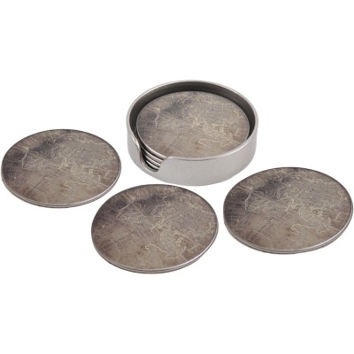 701115 b Vienna Antique Gold Set of 4 Atlas Coasters