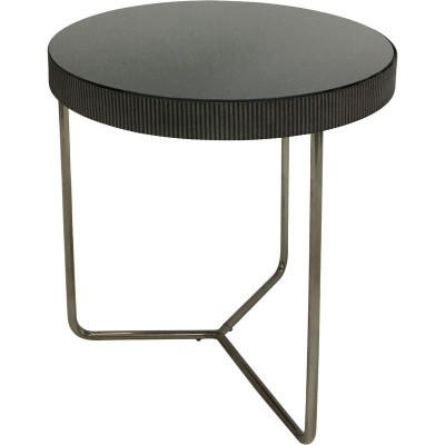 703725 B Knightsbridge Set of 2 Side Tables with Black Tinted Glass