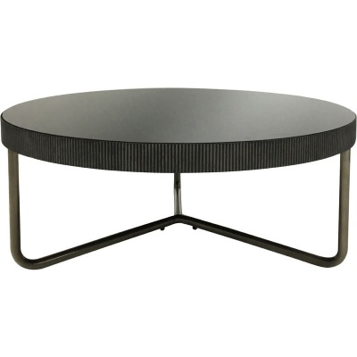 703726 B small Libra Knightsbridge Round Coffee Table Set of 2 with Black Tinted Glass