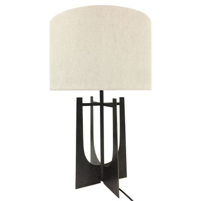 703844 A Glenthorpe Hammered Iron Table Lamp Gilded Oak with Irish Linen Shade E27 60 W