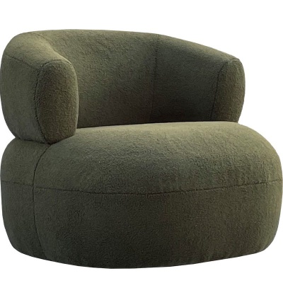 704308 small Luna Occasional Chair in Boucle Hunter Green