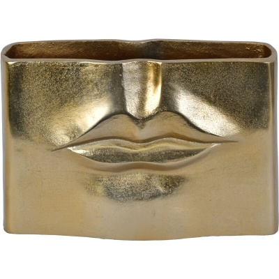 704672 A Maximalist Gold Lip Vase