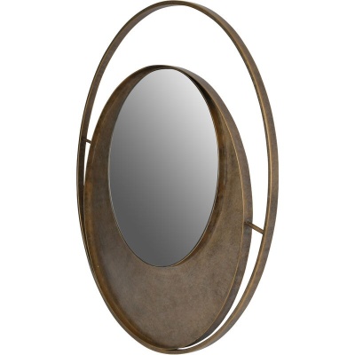 704710 A Concentric Circles Iron Mirror Aged Gold 100cm diamater