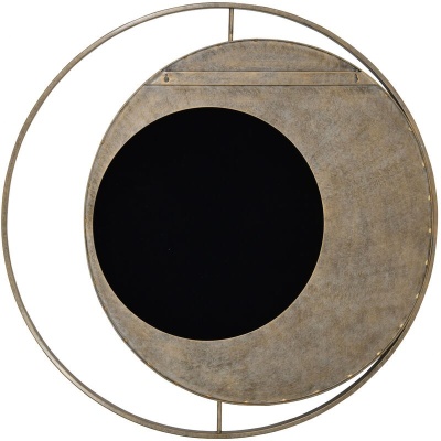 704710 B Concentric Circles Iron Mirror Aged Gold 100cm diamater