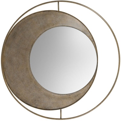 704710 Concentric Circles Iron Mirror Aged Gold 100cm diamater