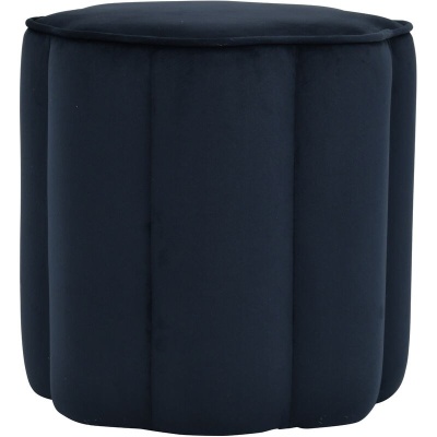 704750 A Scallop Footstool in Royal Blue Velvet