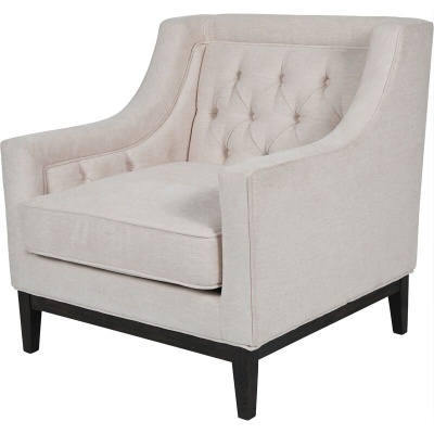 704767 A small Theodore Buttoned Armchair in Ivory Fabric
