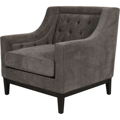 704768 A small Theodore Buttoned Armchair in Warm Grey Fabric