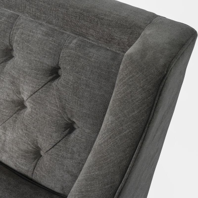 704768 C small Theodore Buttoned Armchair in Warm Grey Fabric