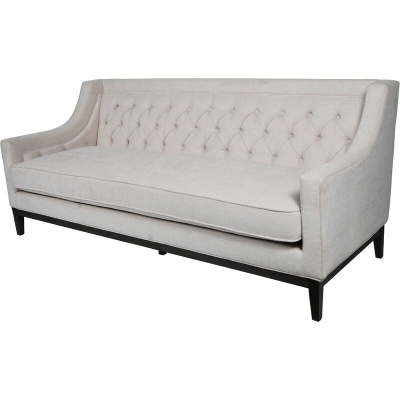 704769 A Theodore Buttoned Sofa in Ivory Fabric 200cml