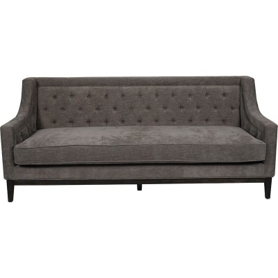 704770 small Theodore Buttoned Sofa in Warm Grey Fabric 200cm