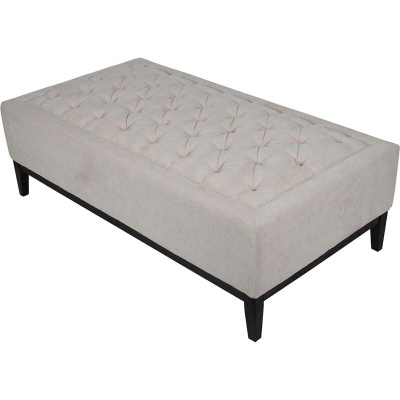 704773 B Theodore Buttoned XL Ottoman in Ivory Fabric 140x76cm