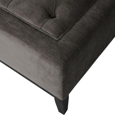 704774 C Theodore Buttoned XL Ottoman in Warm Grey Fabric 140x76cm