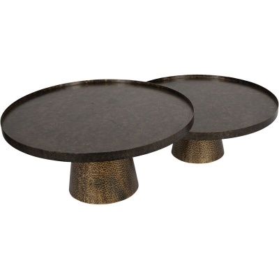 704788 A Sandbanks Set of 2 Iron Coffee Tables in Rustic Antique Gold