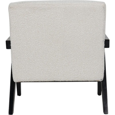 704844 B San Diego Wooden Frame Cream Boucle Armchair