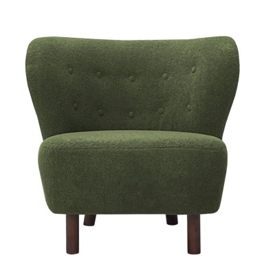 704847 Lewis Wingback Occasional Chair Hunter Green Boucle