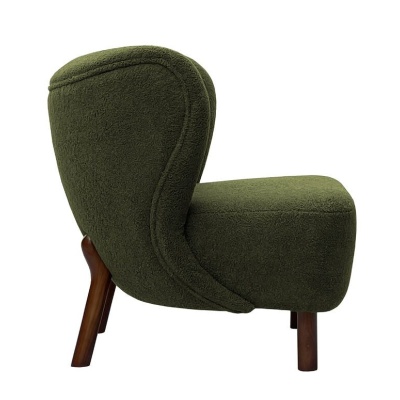 704847 c Lewis Wingback Occasional Chair Hunter Green Boucle