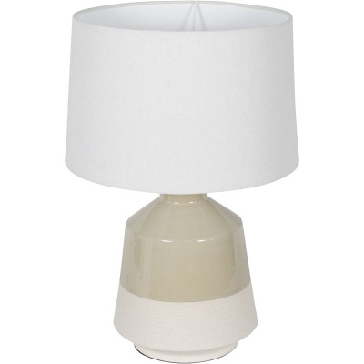 704859 A Canterbury Soft Green Dipped Glaze Table Lamp 58cm with Ivory Coolie Shade