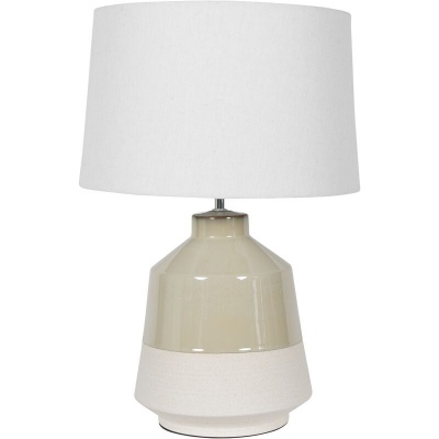 704859 Canterbury Soft Green Dipped Glaze Table Lamp 58cm with Ivory Coolie Shadejpg