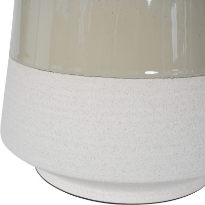 704859 D Canterbury Soft Green Dipped Glaze Table Lamp 58cm with Ivory Coolie Shade