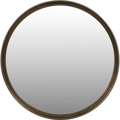 705097 Oslo Brass Textured Round Mirror 100cm