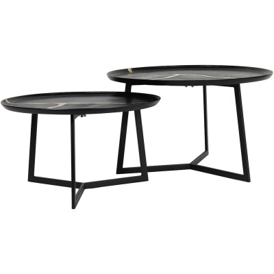 705099 A Arizona Set of Two Textured Aluminium Coffee Tables