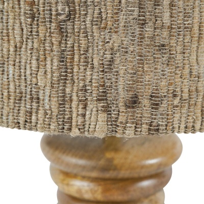 705189 C Leon Solid Wood Table Lamp with Silk Jute Shade Large