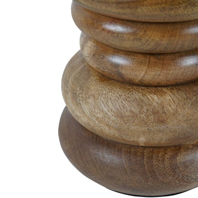 705189 D Leon Solid Wood Table Lamp with Silk Jute Shade Large