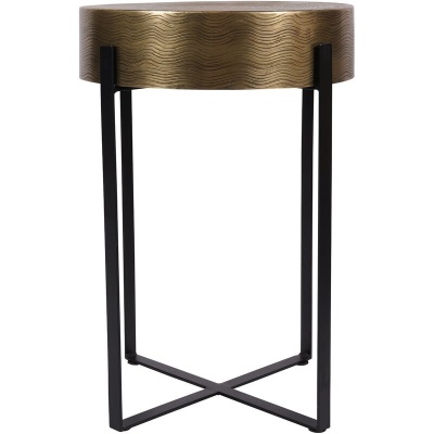 705231 A Santa Cruz Etched Brass Finish Side Table 40cm