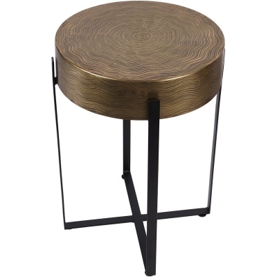 705231 B Santa Cruz Etched Brass Finish Side Table 40cm