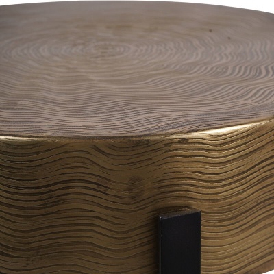 705231 C Santa Cruz Etched Brass Finish Side Table 40cm
