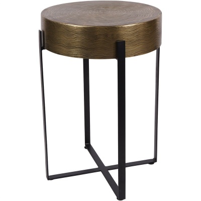 705231 Santa Cruz Etched Brass Finish Side Table 40cm