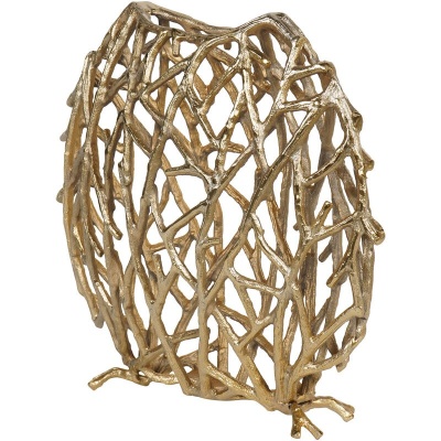 705337 A Twig Sculpture Disc Vase Gold