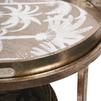705370 C Palm Tree Set Of 2 Side Tray Tables