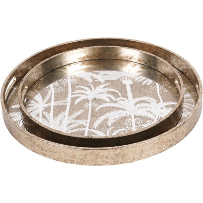 705371 B Palm Tree Set Of 2 Trays