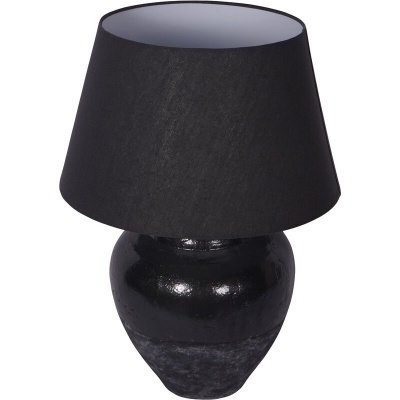 705478 A Skyline Black Terracotta Table Lamp with Shade Large E27 LED GLS
