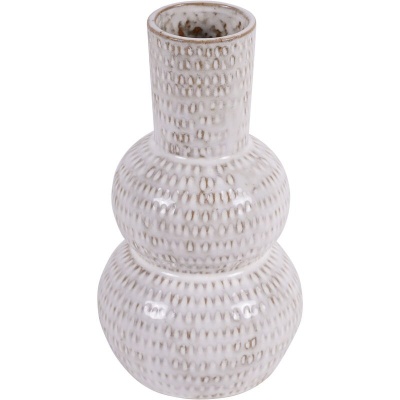 705519 A Laura Ashley White Lowick Stoneware Vase Small