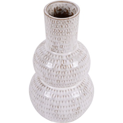 705519 C Laura Ashley White Lowick Stoneware Vase Small
