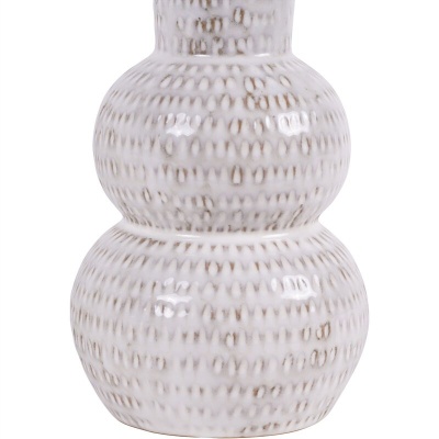 705519 D Laura Ashley White Lowick Stoneware Vase Smalll