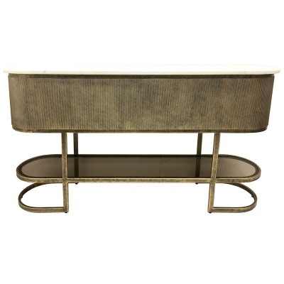 705605 small Belvedere Aged Gold Console Table