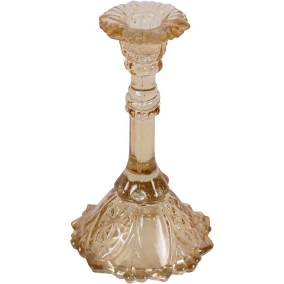 705652 Laura Ashley Yellow Glass Candlestick
