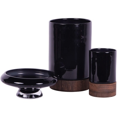 705932 G Noir Glass Bowl 26cm