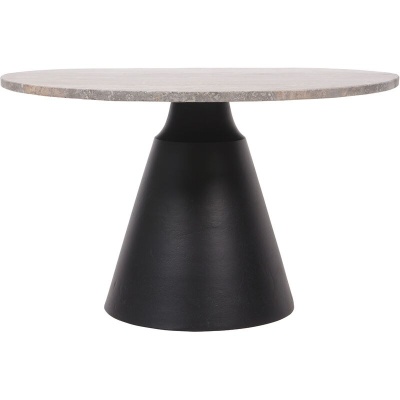 705939 A Clifton II Charcoal Black and Dark Travertine Coffee Table Small 60cm