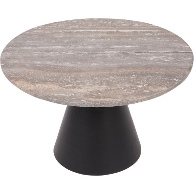 705939 B Clifton II Charcoal Black and Dark Travertine Coffee Table Small 60cm