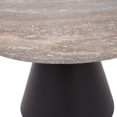 705939 C Clifton II Charcoal Black and Dark Travertine Coffee Table Small 60cm