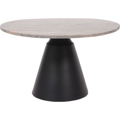 705939 Clifton II Charcoal Black and Dark Travertine Coffee Table Small 60cm
