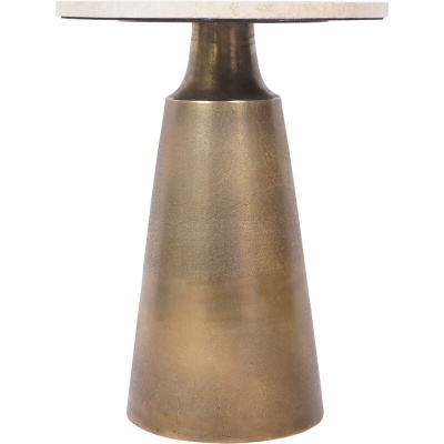 705941 A Clifton II Light Travertine Side Table 40cml